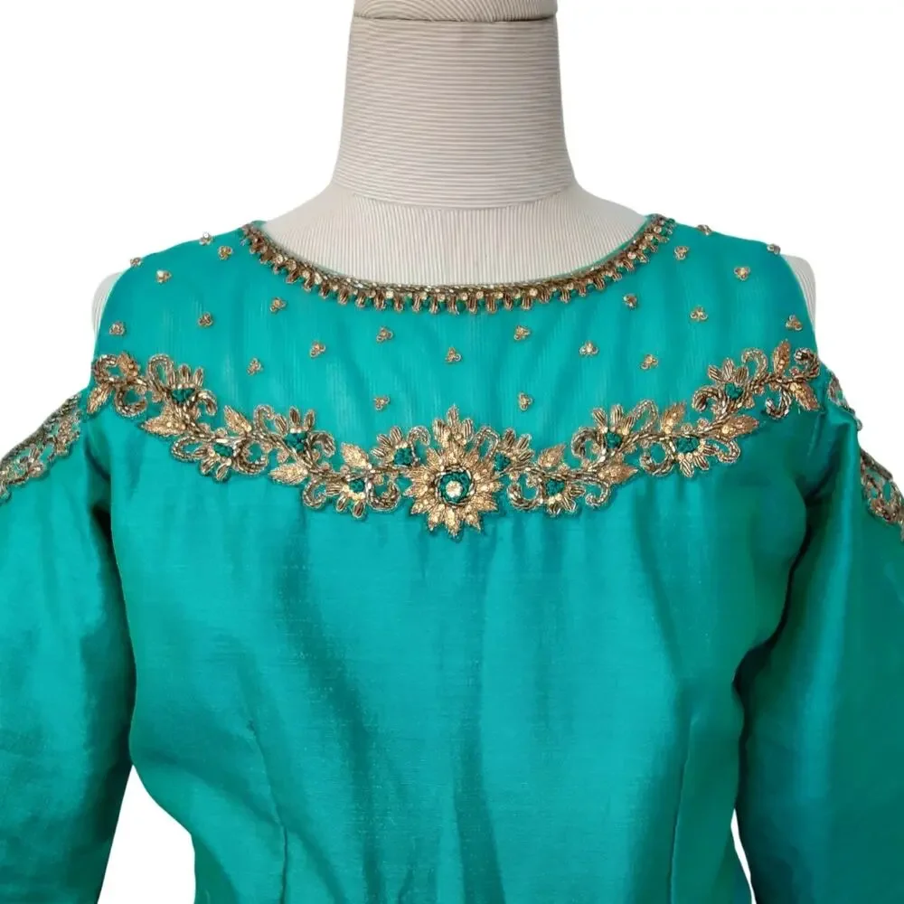 For Kids Indian Dress Disney Princess Jasmine Play Dress Beaded Girls 12/14 Gown